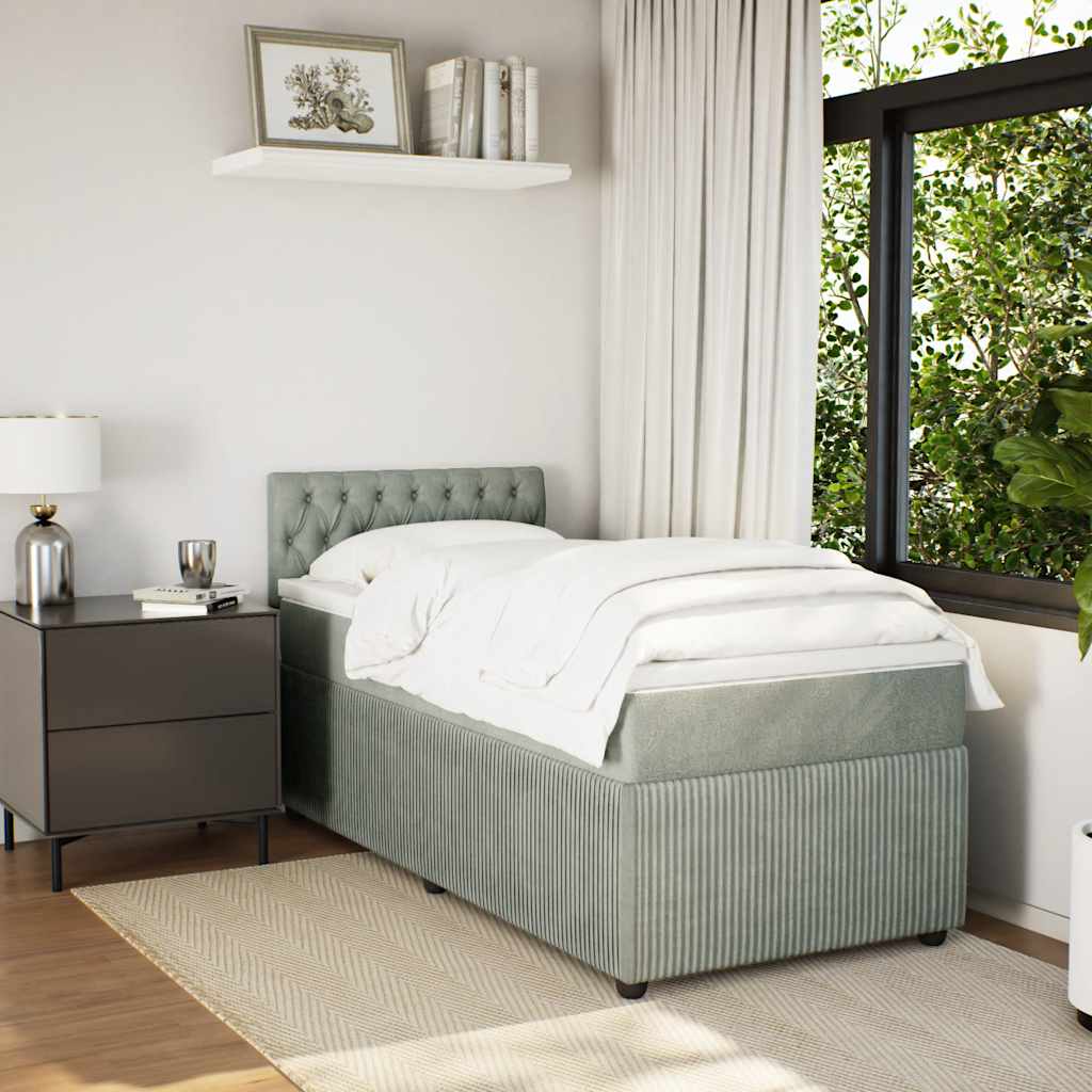 vidaXL Κρεβάτι Boxspring με Στρώμα Ροζ 80 x 200 εκ. Βελούδινο