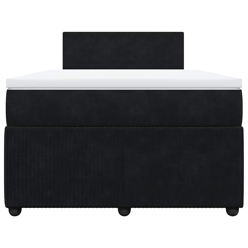 vidaXL Κρεβάτι Boxspring με Στρώμα Μαύρο 120x190 εκ. Βελούδινο