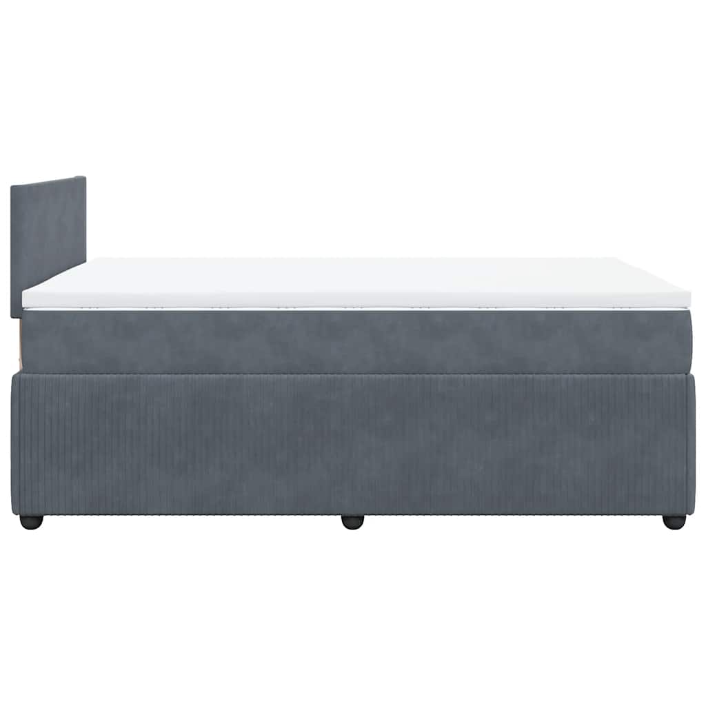 vidaXL Κρεβάτι Boxspring με Στρώμα Σκούρο Γκρι 120x200 εκ. Βελούδινο