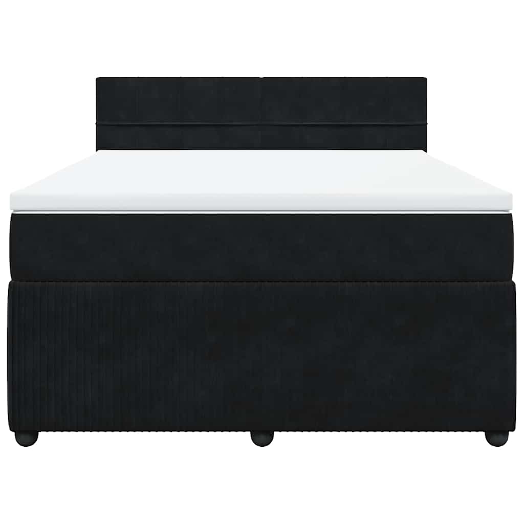 vidaXL Κρεβάτι Boxspring με Στρώμα Μαύρο 160x200 εκ. Βελούδινο