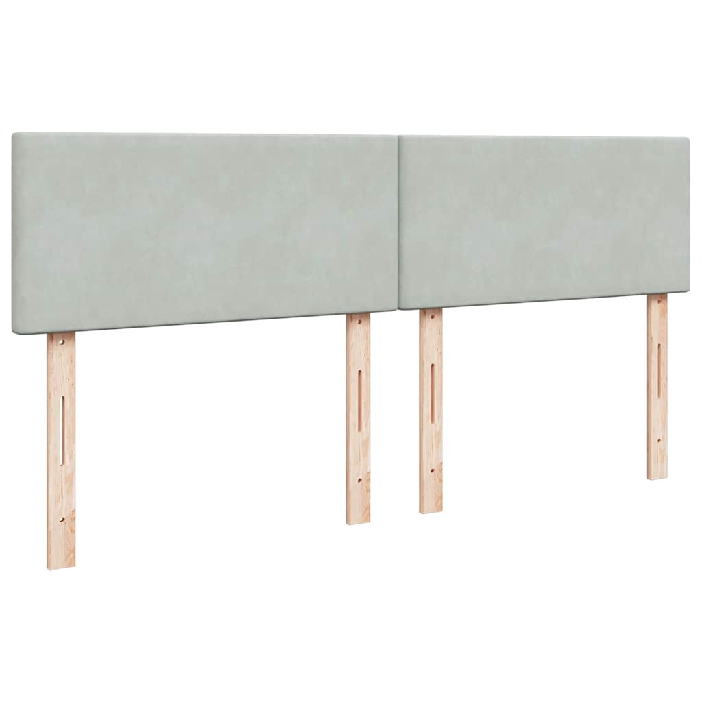 vidaXL Κρεβάτι Boxspring με Στρώμα Ανοιχτό Γκρι 180x200 εκ. Βελούδινο