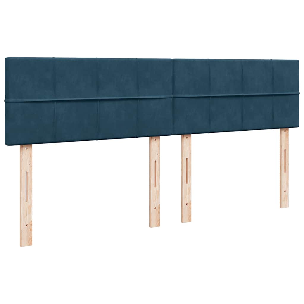 vidaXL Κρεβάτι Boxspring με Στρώμα Μπλε 180x200 εκ. Βελούδινο