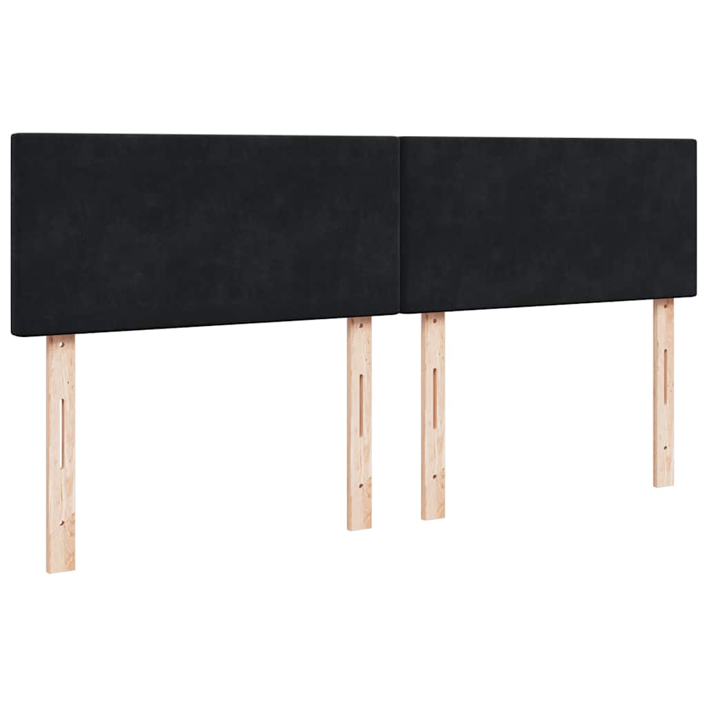 vidaXL Κρεβάτι Boxspring με Στρώμα Μαύρο 200x200 εκ. Βελούδινο