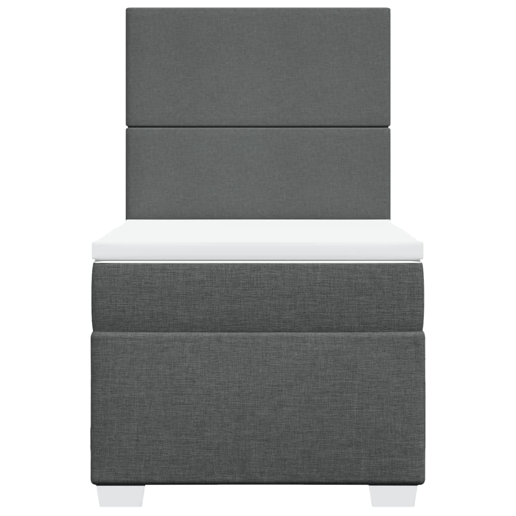 vidaXL Κρεβάτι Boxspring με Στρώμα Σκούρο Γκρι 80x200 εκ. Υφασμάτινο