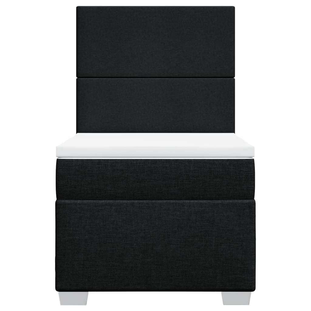 vidaXL Κρεβάτι Boxspring με Στρώμα Μαύρο 80 x 200 εκ. Υφασμάτινο