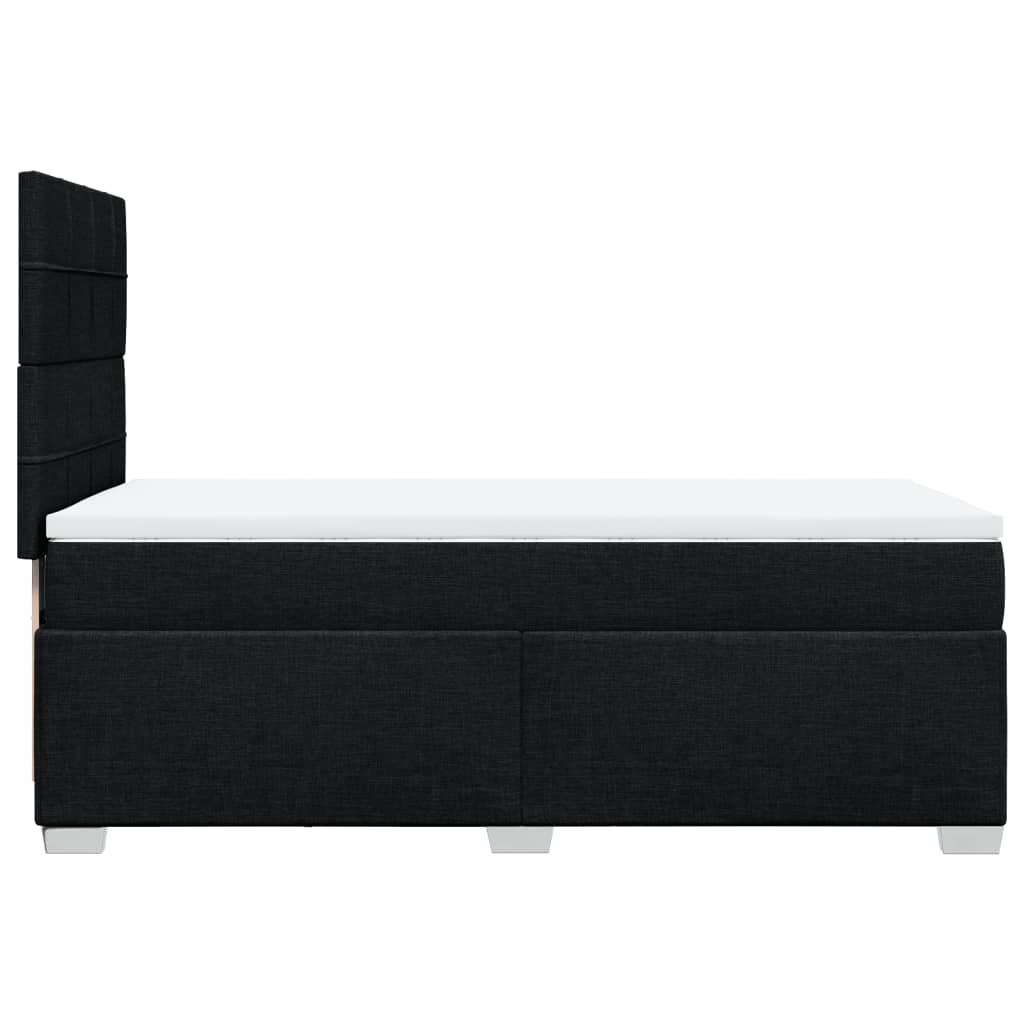 vidaXL Κρεβάτι Boxspring με Στρώμα Μαύρο 80 x 200 εκ. Υφασμάτινο
