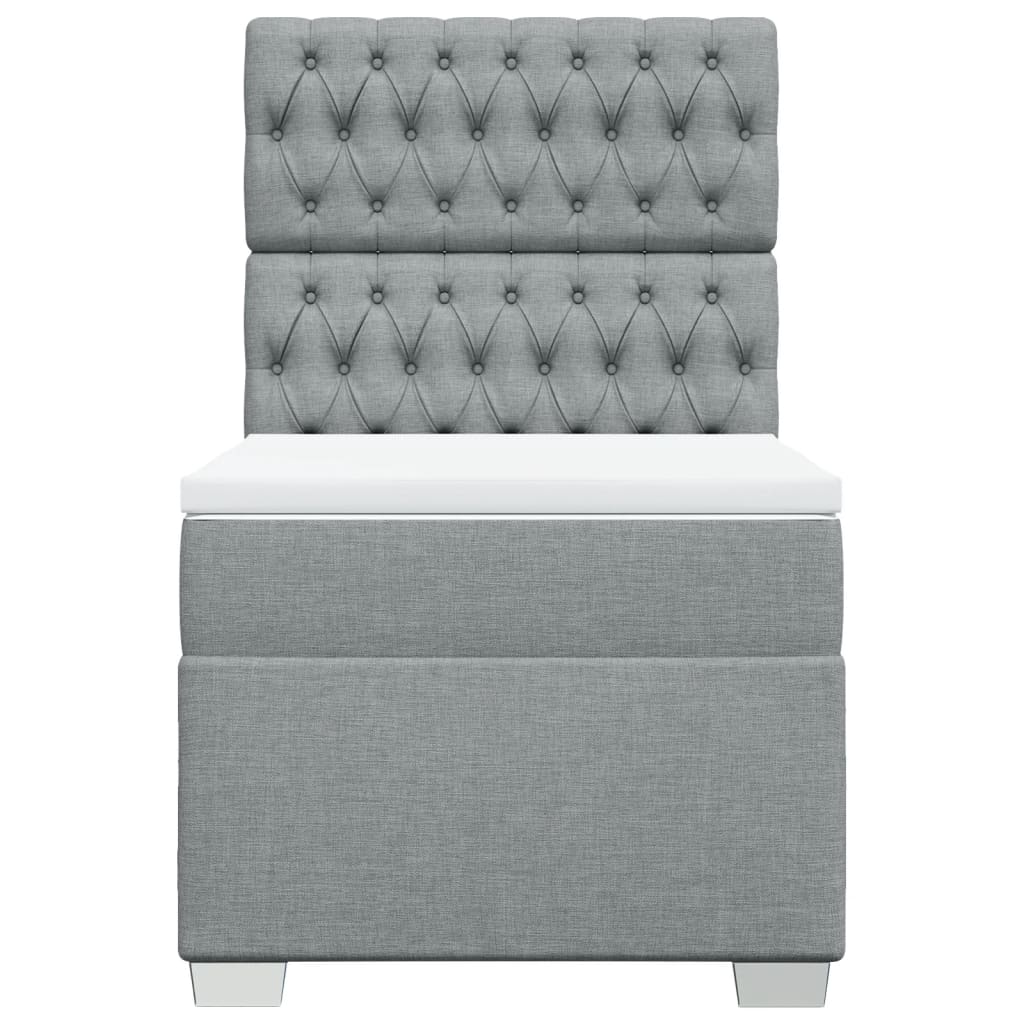 vidaXL Κρεβάτι Boxspring με Στρώμα Ανοιχτό Γκρι 80x200 εκ. Υφασμάτινο