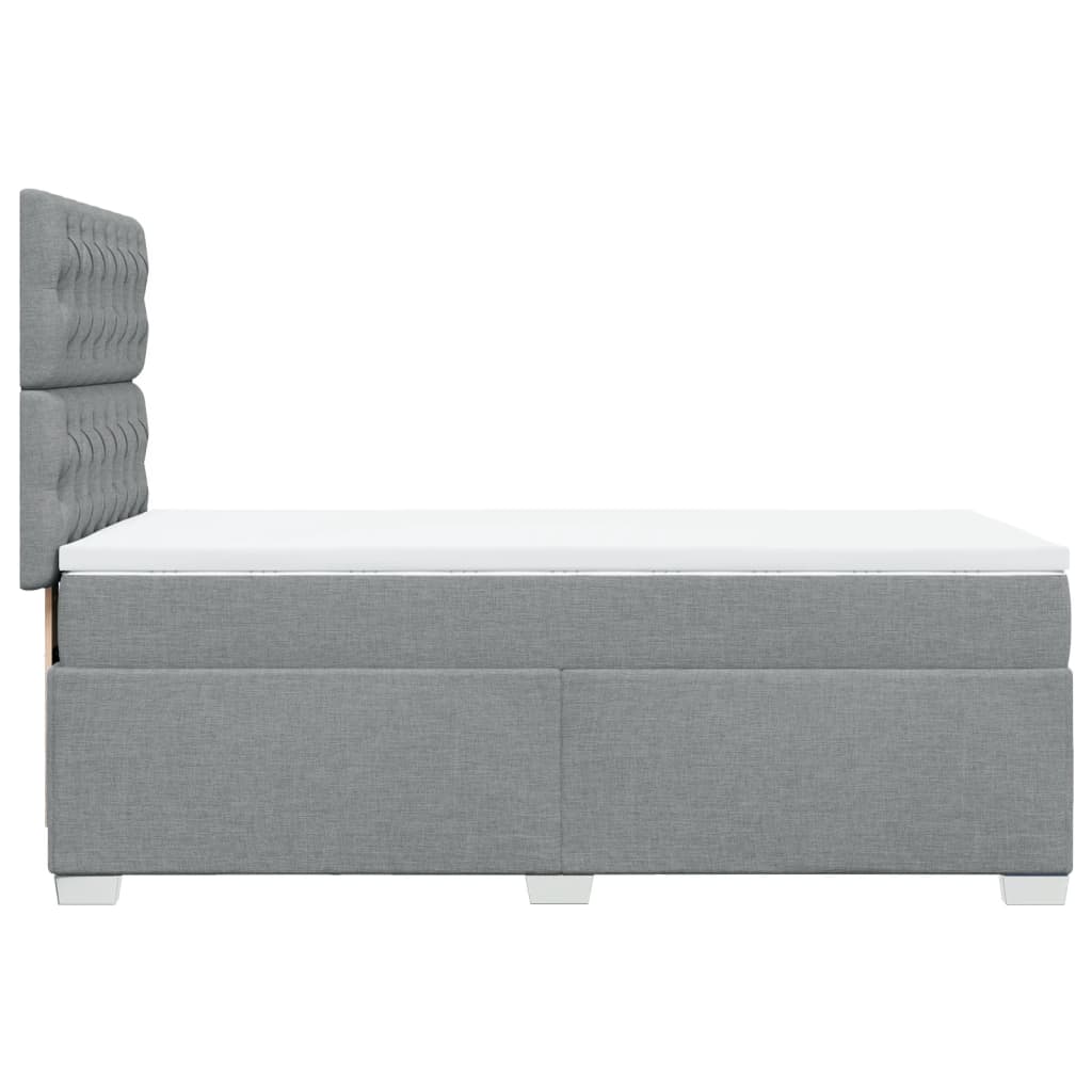 vidaXL Κρεβάτι Boxspring με Στρώμα Ανοιχτό Γκρι 80x200 εκ. Υφασμάτινο