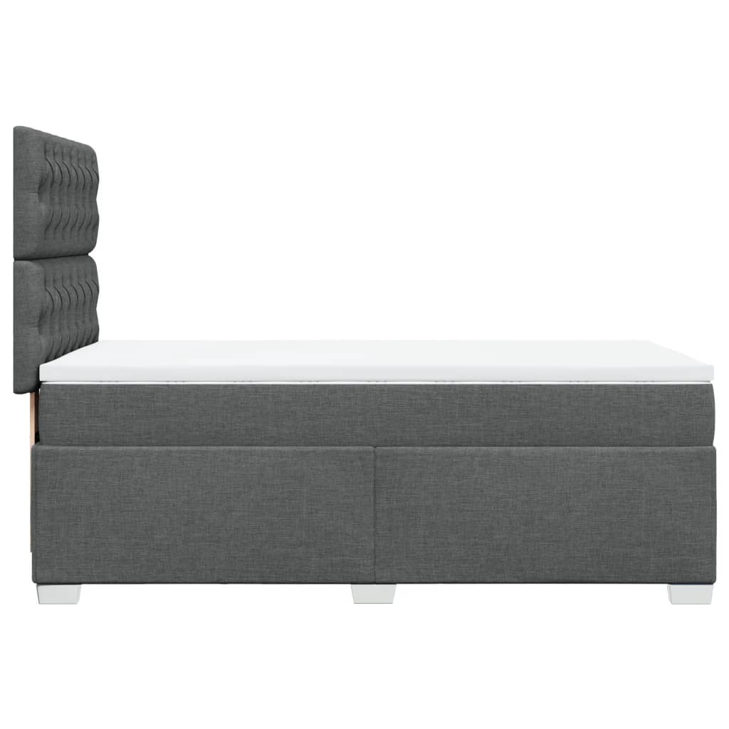 vidaXL Κρεβάτι Boxspring με Στρώμα Σκούρο Γκρι 80x200 εκ. Υφασμάτινο