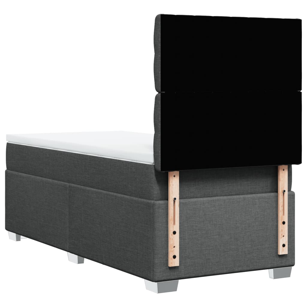 vidaXL Κρεβάτι Boxspring με Στρώμα Σκούρο Γκρι 80x200 εκ. Υφασμάτινο
