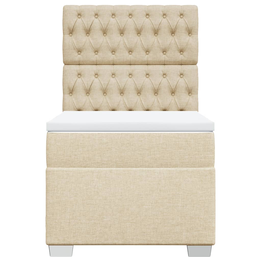 vidaXL Κρεβάτι Boxspring με Στρώμα Κρεμ 80 x 200 εκ. Υφασμάτινο