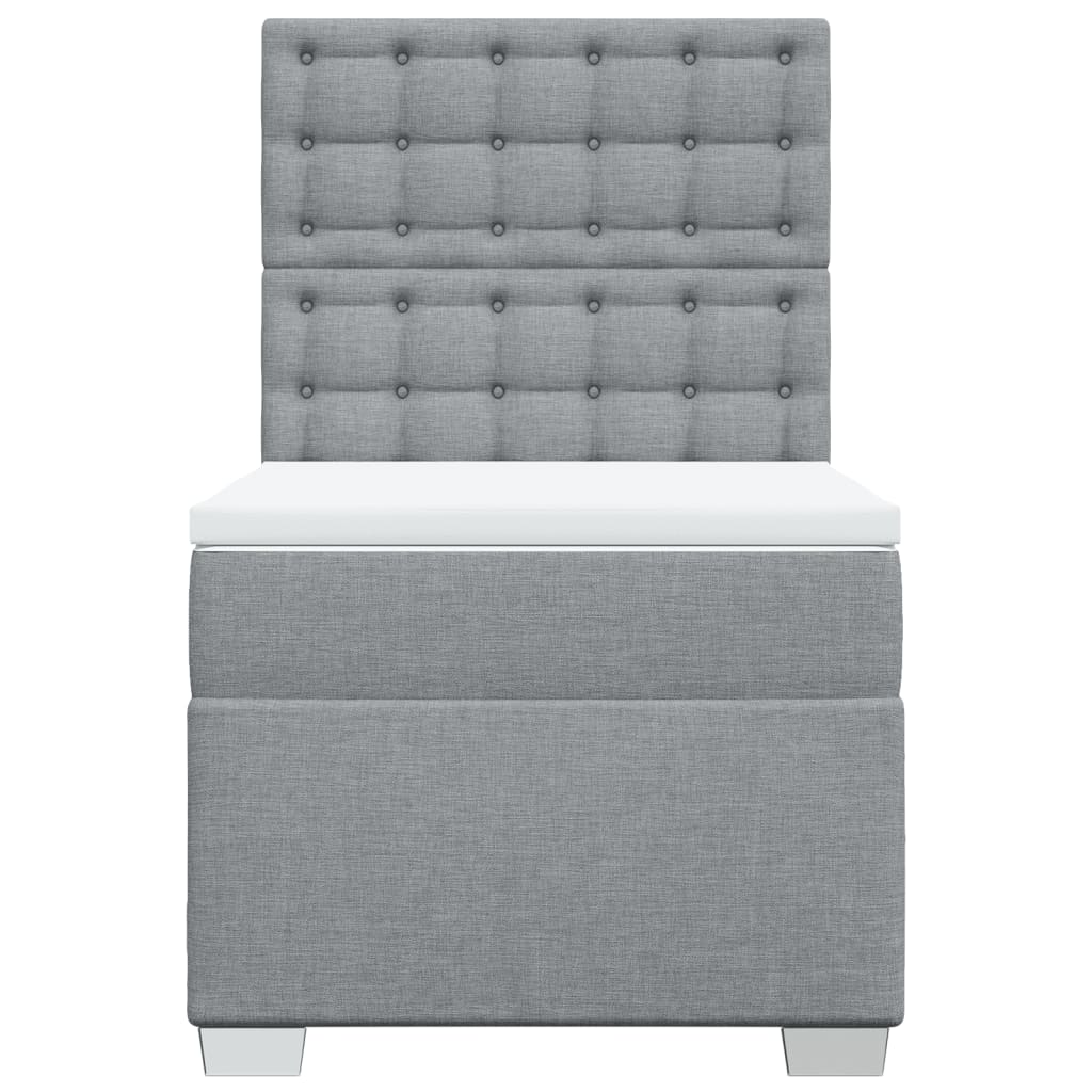 vidaXL Κρεβάτι Boxspring με Στρώμα Ανοιχτό Γκρι 80x200 εκ. Υφασμάτινο