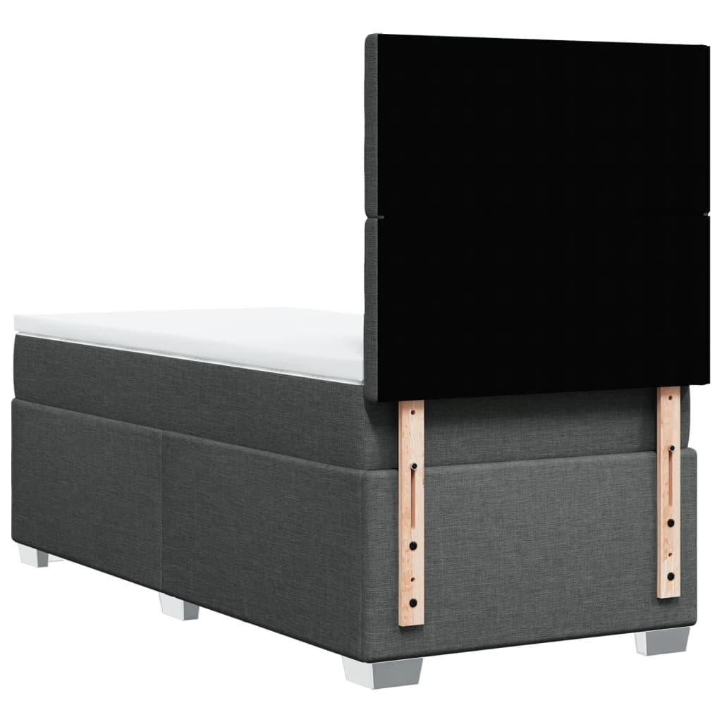 vidaXL Κρεβάτι Boxspring με Στρώμα Σκούρο Γκρι 80x200 εκ. Υφασμάτινο