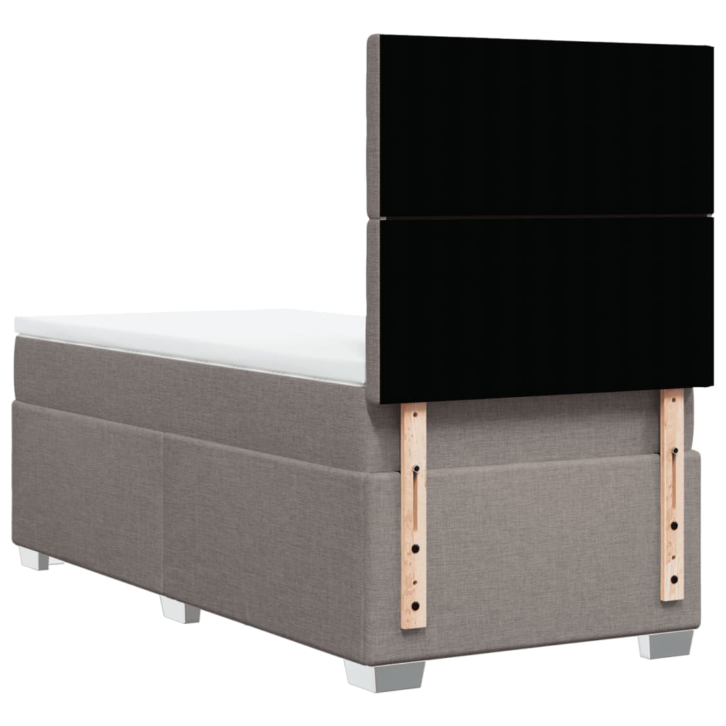 vidaXL Κρεβάτι Boxspring με Στρώμα Taupe 80x200 εκ. Υφασμάτινο