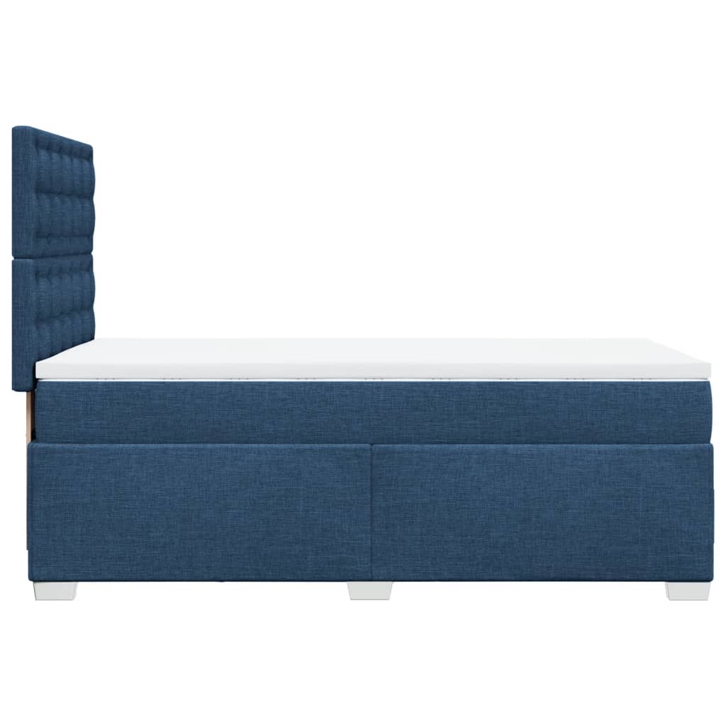 vidaXL Κρεβάτι Boxspring με Στρώμα Μπλε 80x200 εκ. Υφασμάτινο