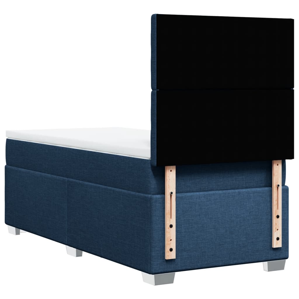 vidaXL Κρεβάτι Boxspring με Στρώμα Μπλε 80x200 εκ. Υφασμάτινο
