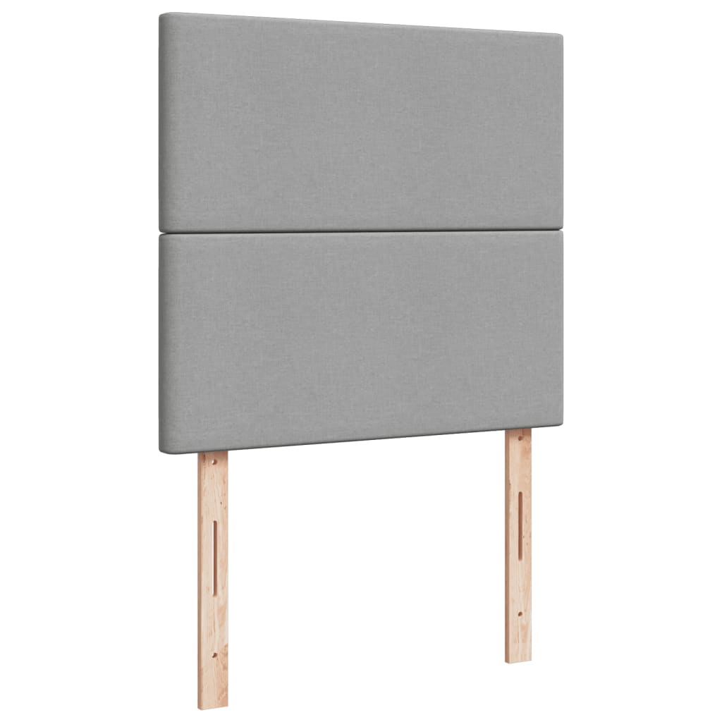 vidaXL Κρεβάτι Boxspring με Στρώμα Ανοιχτό Γκρι 90x190 εκ. Υφασμάτινο