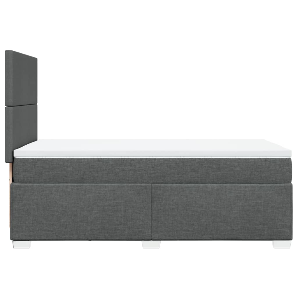 vidaXL Κρεβάτι Boxspring με Στρώμα Σκούρο Γκρι 90x190 εκ. Υφασμάτινο