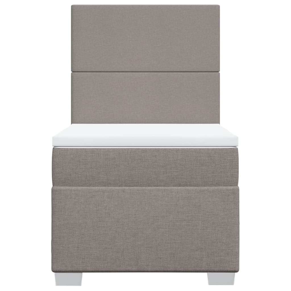 vidaXL Κρεβάτι Boxspring με Στρώμα Taupe 90x190 εκ.Υφασμάτινο