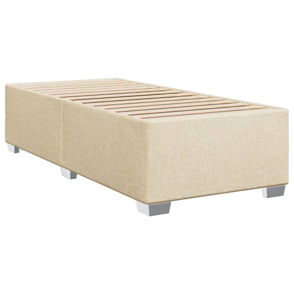 vidaXL Κρεβάτι Boxspring με Στρώμα Κρεμ 90x190 εκ.Υφασμάτινο
