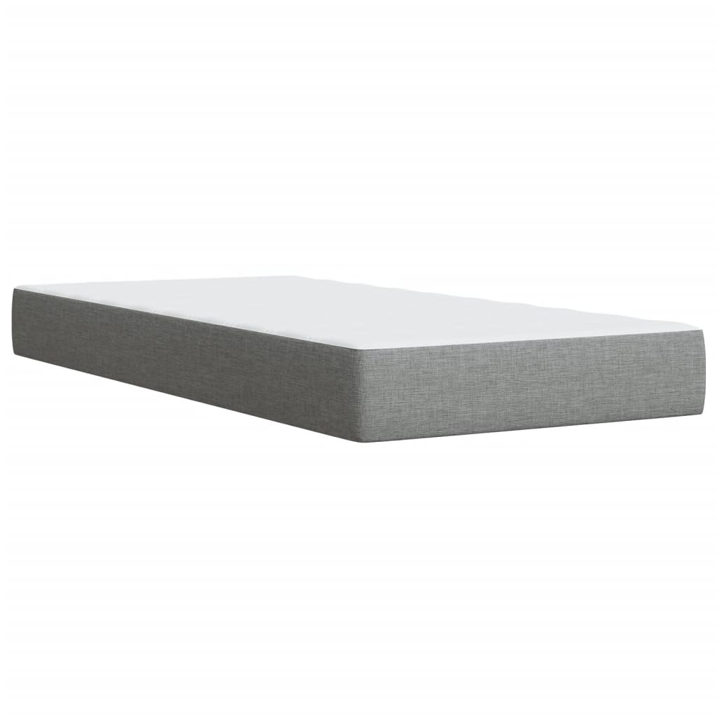 vidaXL Κρεβάτι Boxspring με Στρώμα Ανοιχτό Γκρι 90x190 εκ. Υφασμάτινο