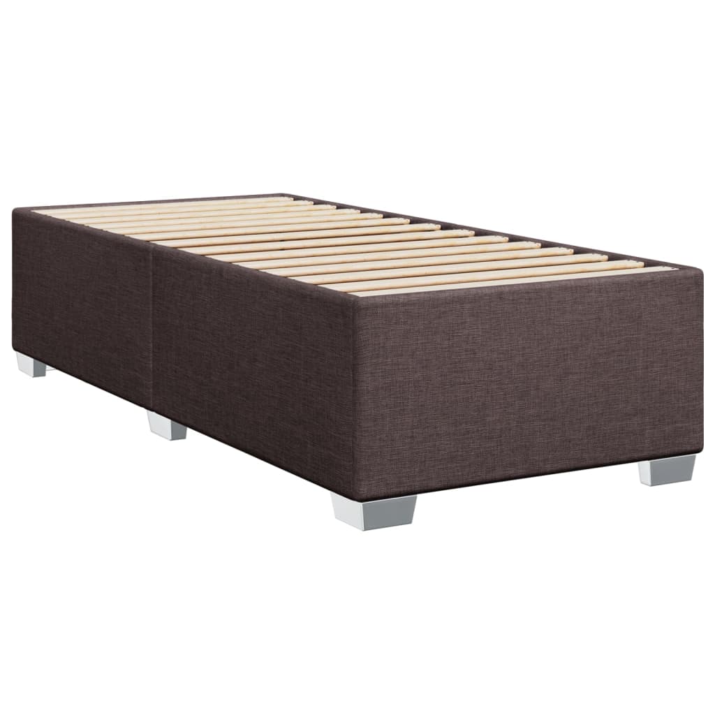 vidaXL Κρεβάτι Boxspring με Στρώμα Σκούρο Καφέ 90x190 εκ. Υφασμάτινο