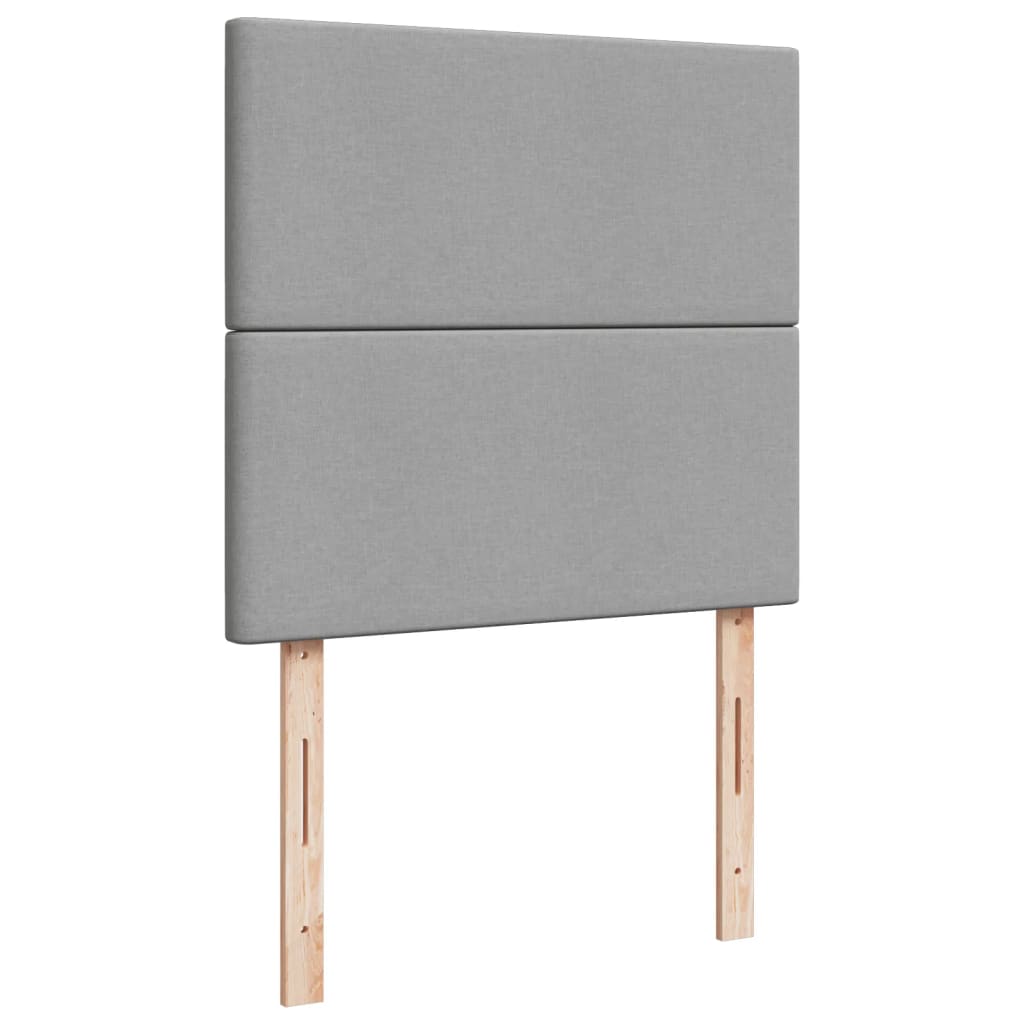 vidaXL Κρεβάτι Boxspring με Στρώμα Ανοιχτό Γκρι 90x200 εκ. Υφασμάτινο