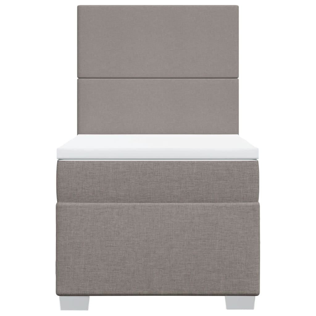 vidaXL Κρεβάτι Boxspring με Στρώμα Taupe 90x200 εκ. Υφασμάτινο
