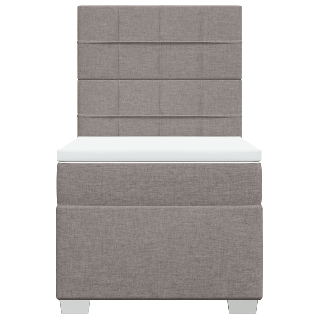 vidaXL Κρεβάτι Boxspring με Στρώμα Taupe 90x200 εκ. Υφασμάτινο