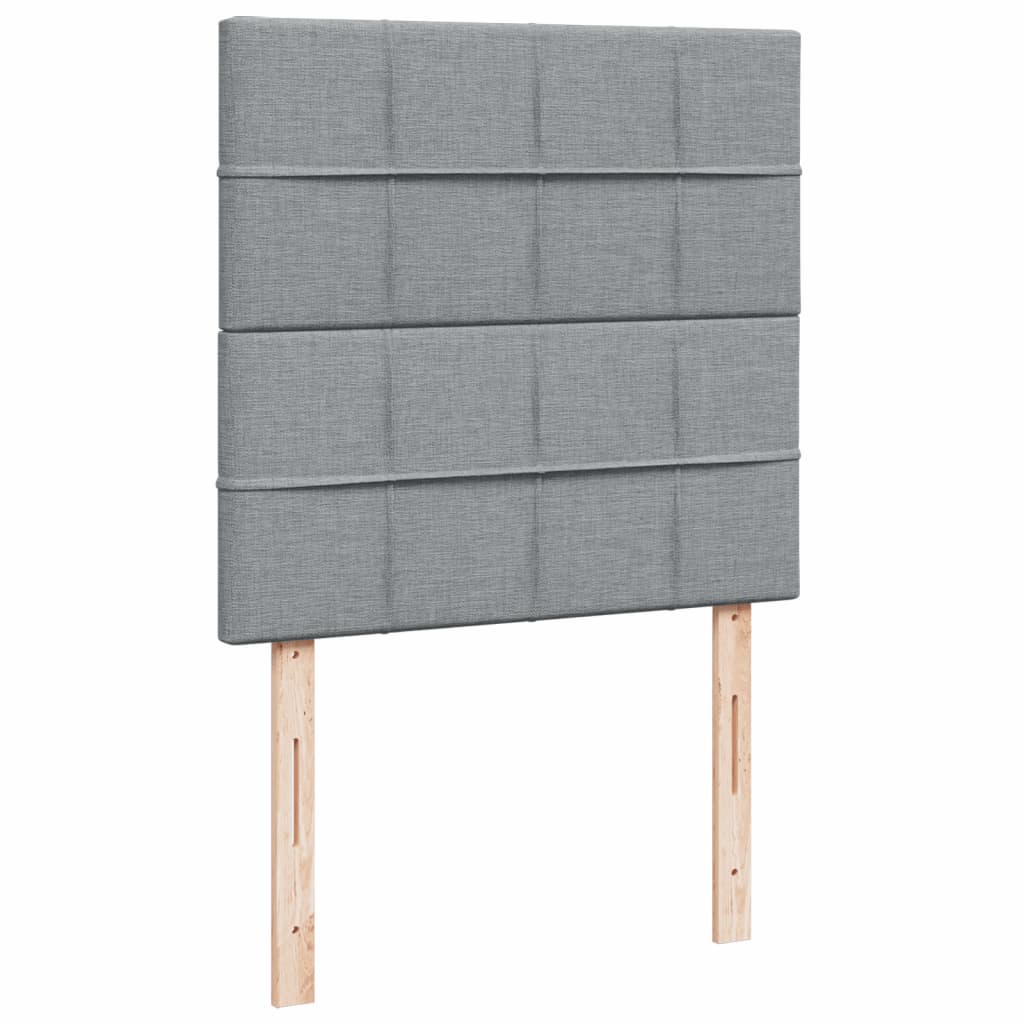 vidaXL Κρεβάτι Boxspring με Στρώμα Ανοιχτό Γκρι 100x200 εκ. Υφασμάτινο