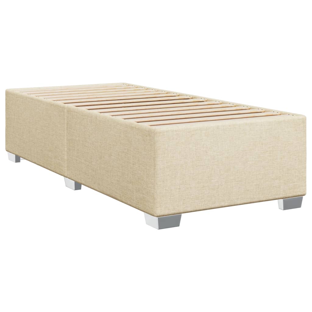 vidaXL Κρεβάτι Boxspring με Στρώμα Κρεμ 100 x 200 εκ. Υφασμάτινο