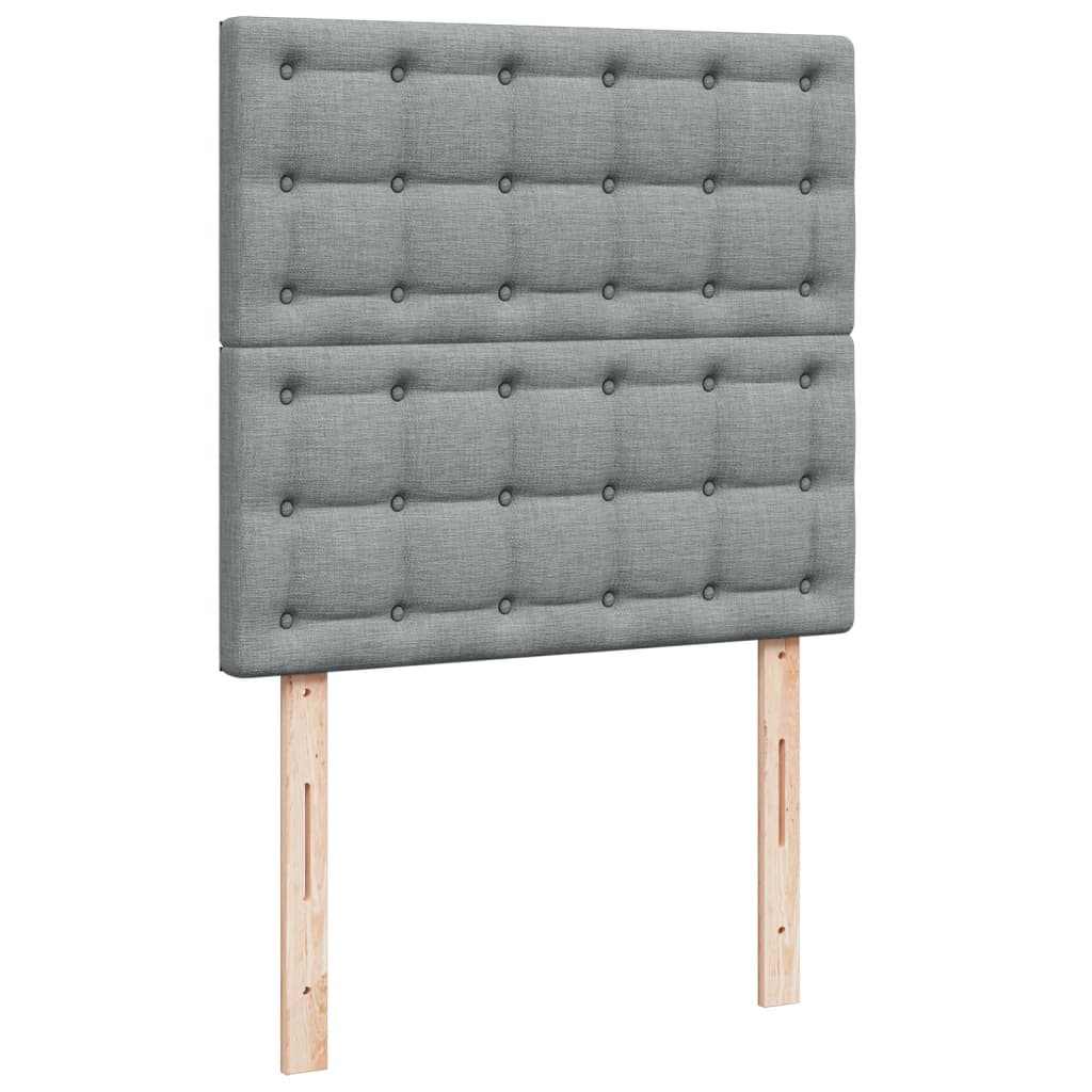 vidaXL Κρεβάτι Boxspring με Στρώμα Ανοιχτό Γκρι 100x200 εκ. Υφασμάτινο