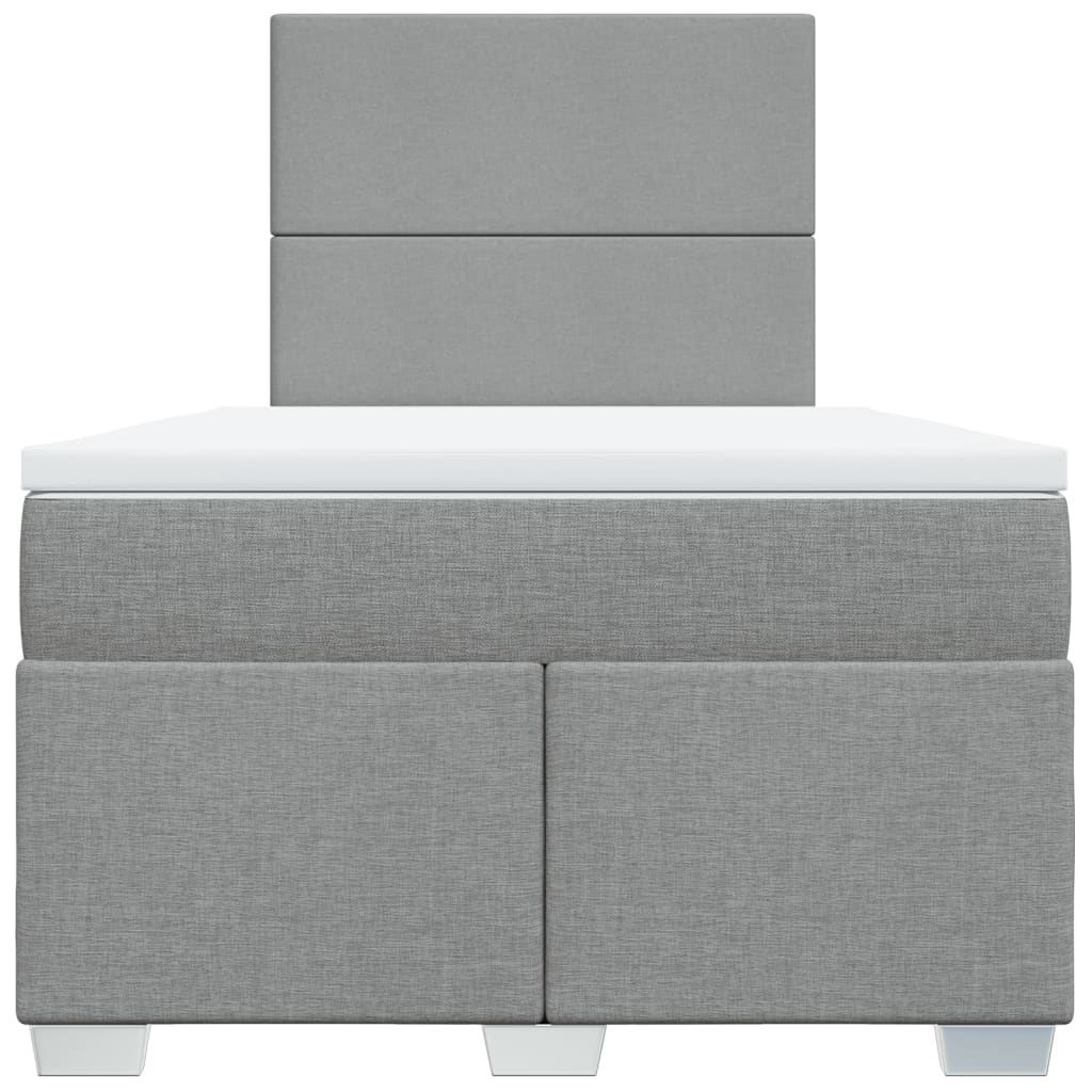 vidaXL Κρεβάτι Boxspring με Στρώμα Ανοιχτό Γκρι 120x190 εκ. Υφασμάτινο