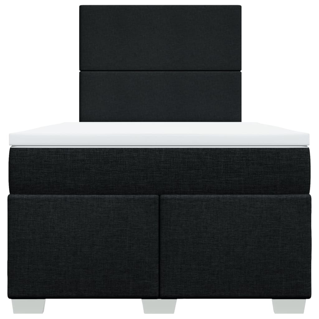 vidaXL Κρεβάτι Boxspring με Στρώμα Μαύρο 120x190 εκ. Υφασμάτινο