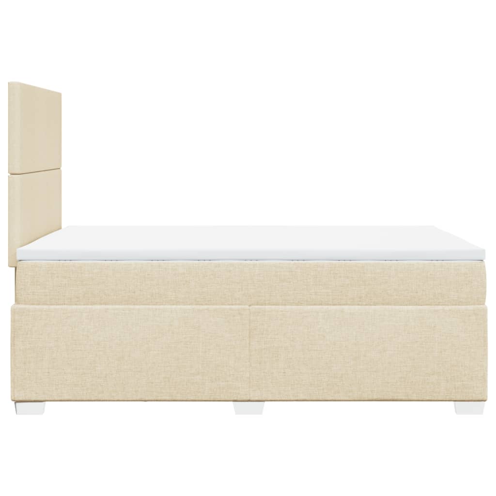 vidaXL Κρεβάτι Boxspring με Στρώμα Κρεμ 120x190 εκ. Υφασμάτινο