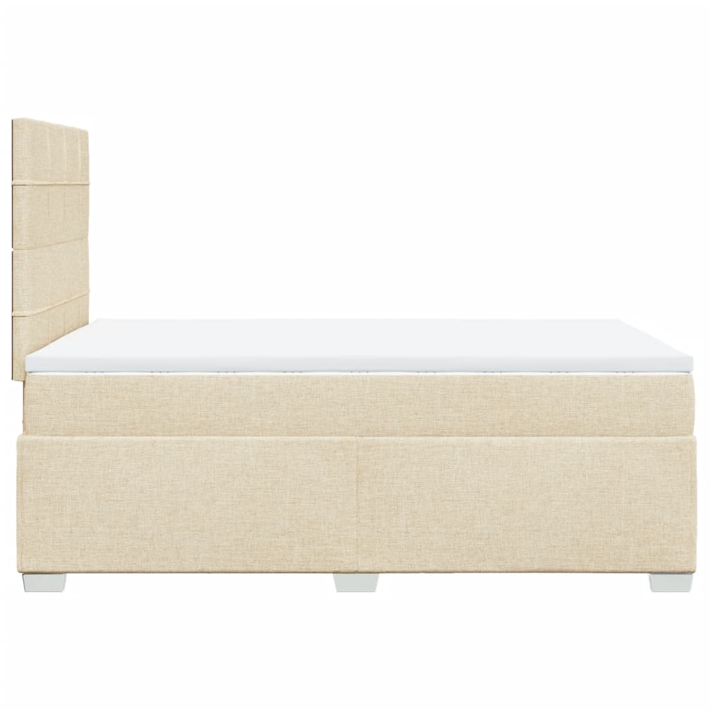 vidaXL Κρεβάτι Boxspring με Στρώμα Κρεμ 120x190 εκ. Υφασμάτινο