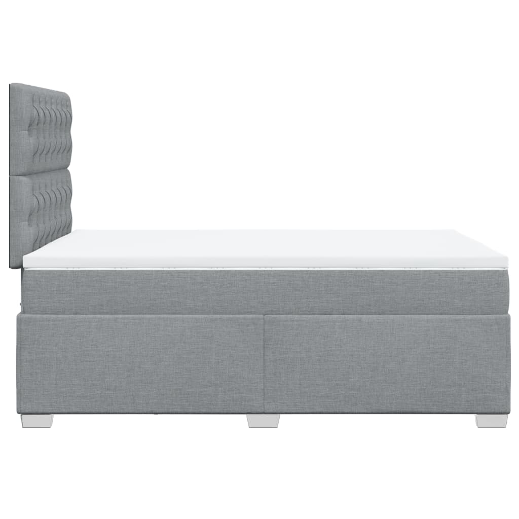 vidaXL Κρεβάτι Boxspring με Στρώμα Ανοιχτό Γκρι 120x190 εκ. Υφασμάτινο