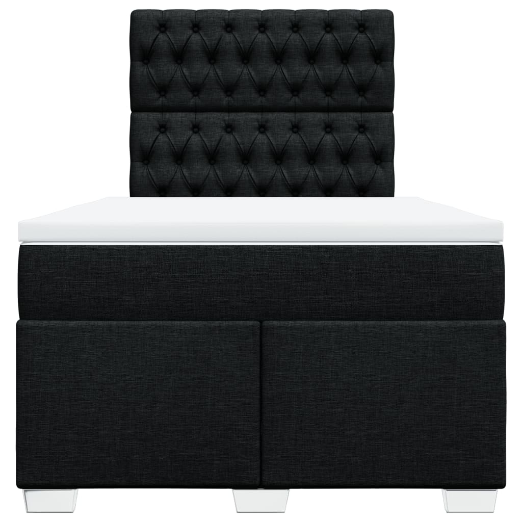 vidaXL Κρεβάτι Boxspring με Στρώμα Μαύρο 120x190 εκ. Υφασμάτινο