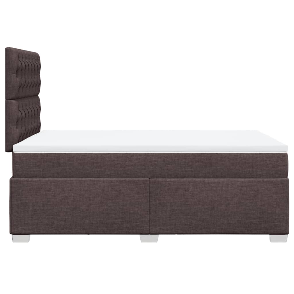 vidaXL Κρεβάτι Boxspring με Στρώμα Σκούρο Καφέ 120x190 εκ Υφασμάτινο