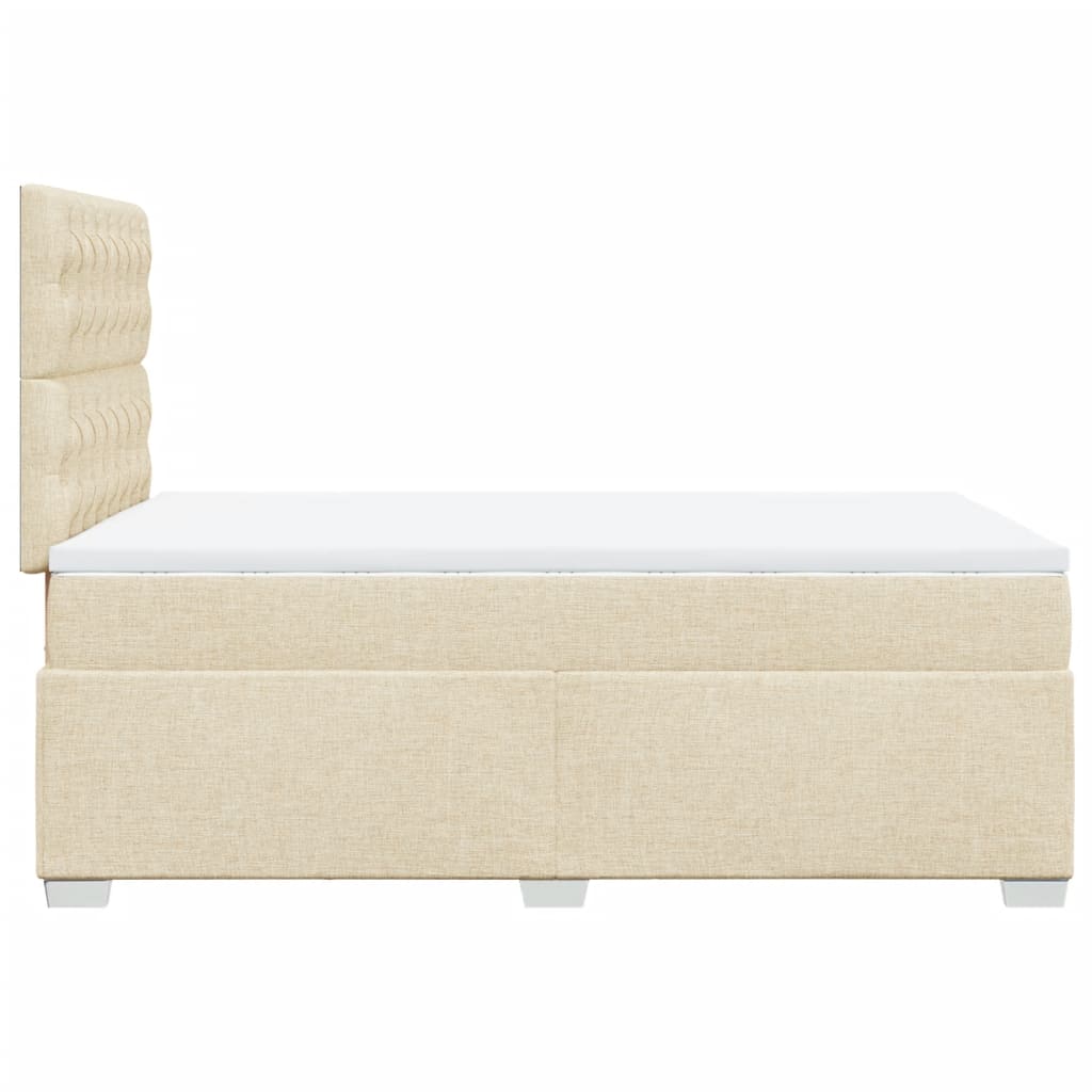 vidaXL Κρεβάτι Boxspring με Στρώμα Κρεμ 120x190 εκ. Υφασμάτινο