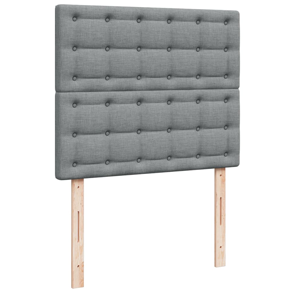 vidaXL Κρεβάτι Boxspring με Στρώμα Ανοιχτό Γκρι 120x190 εκ. Υφασμάτινο
