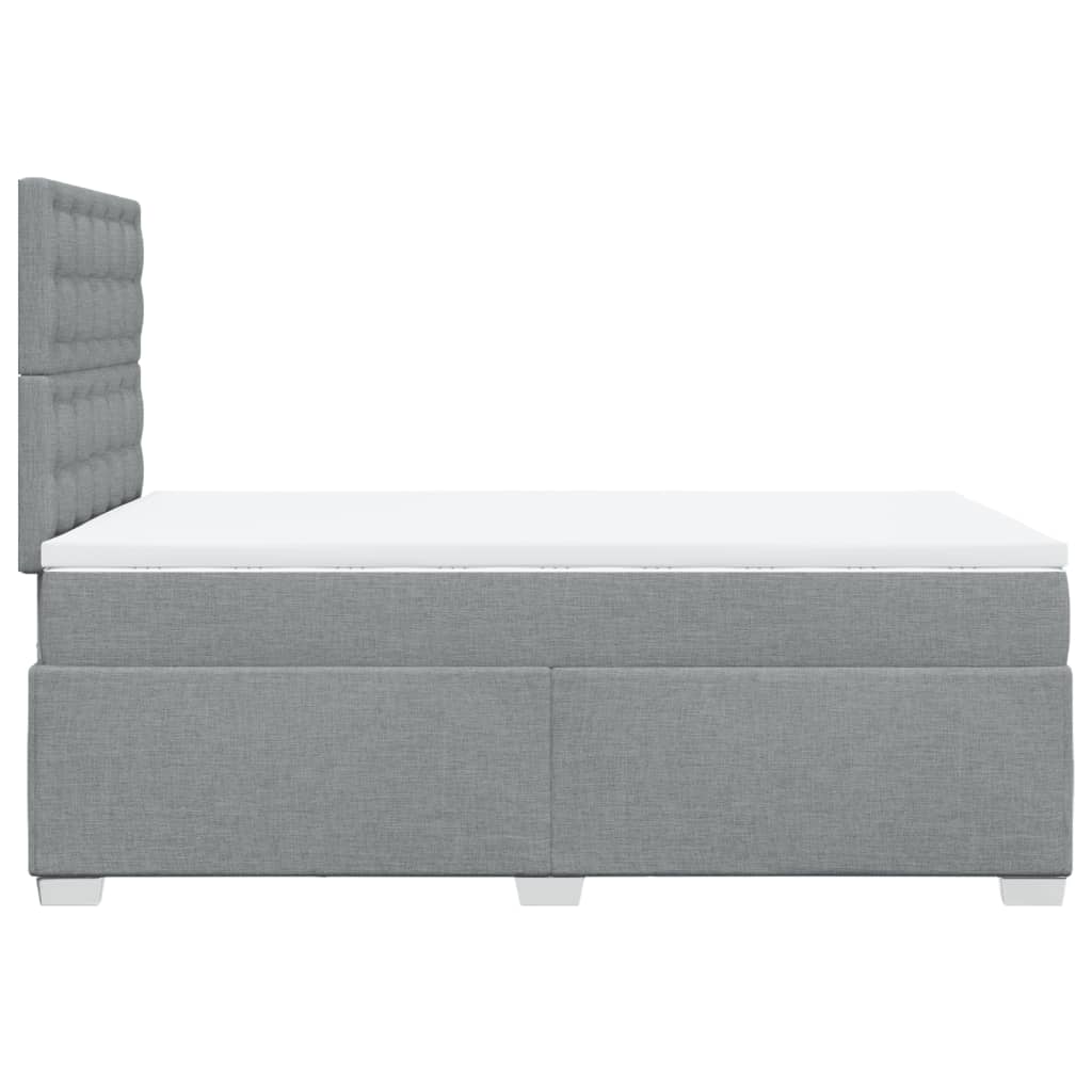 vidaXL Κρεβάτι Boxspring με Στρώμα Ανοιχτό Γκρι 120x190 εκ. Υφασμάτινο