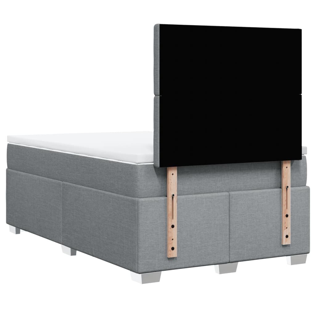 vidaXL Κρεβάτι Boxspring με Στρώμα Ανοιχτό Γκρι 120x190 εκ. Υφασμάτινο