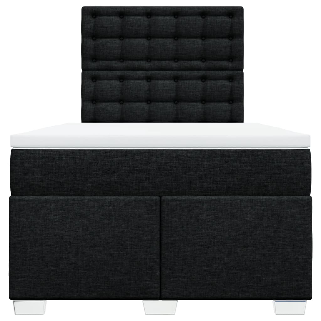vidaXL Κρεβάτι Boxspring με Στρώμα Μαύρο 120x190 εκ. Υφασμάτινο