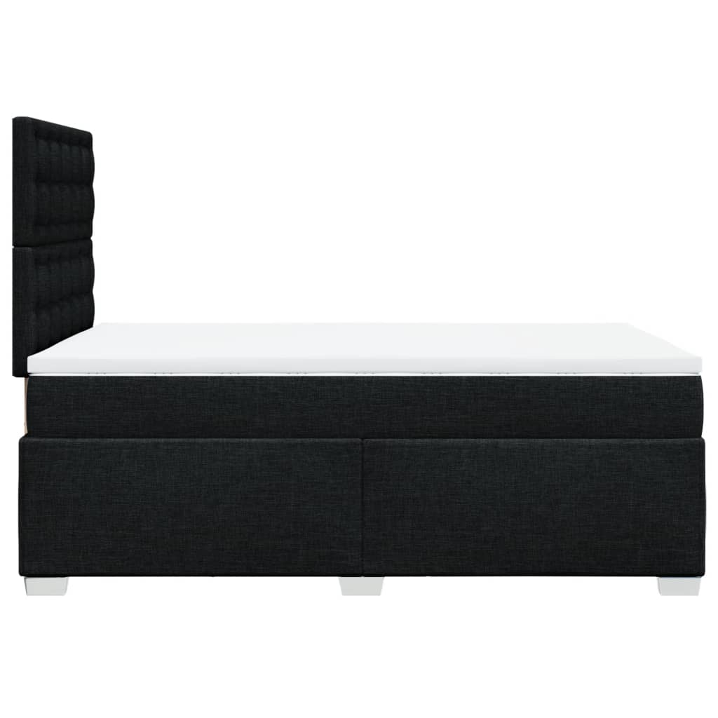 vidaXL Κρεβάτι Boxspring με Στρώμα Μαύρο 120x190 εκ. Υφασμάτινο