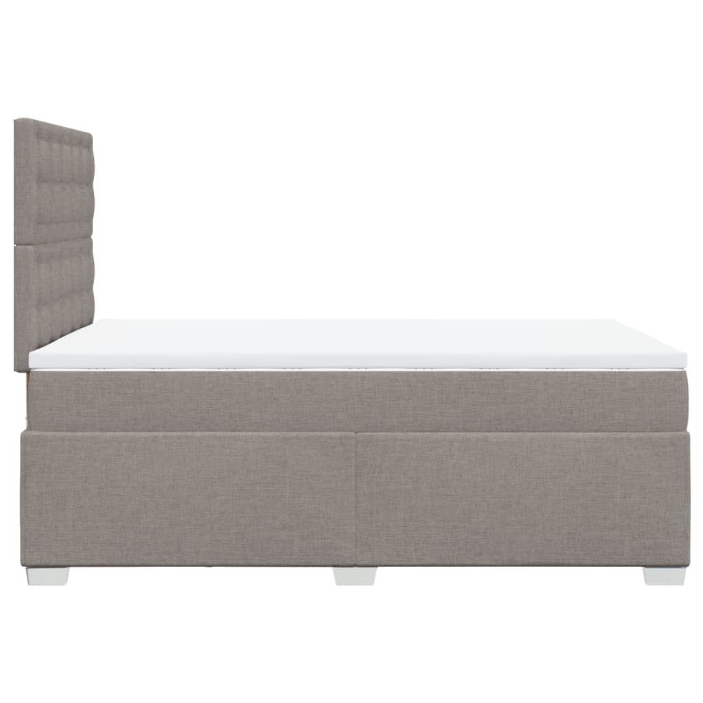 vidaXL Κρεβάτι Boxspring με Στρώμα Taupe 120x190 εκ. Υφασμάτινο