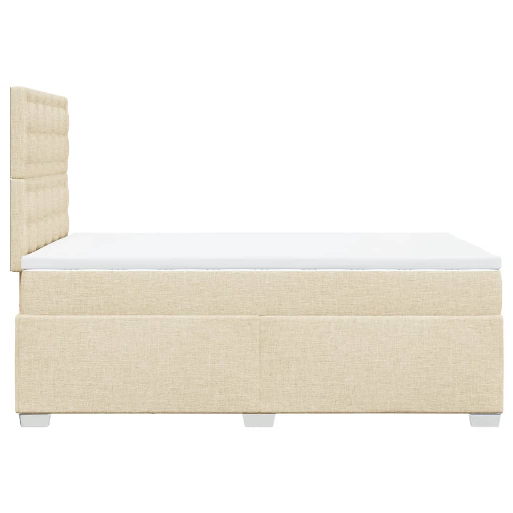 vidaXL Κρεβάτι Boxspring με Στρώμα Κρεμ 120x190 εκ. Υφασμάτινο