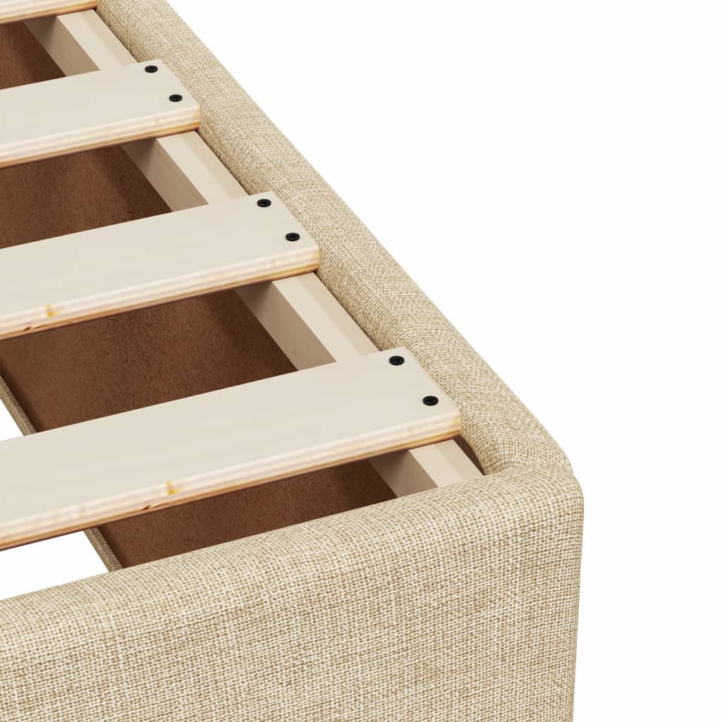 vidaXL Κρεβάτι Boxspring με Στρώμα Κρεμ 120x190 εκ. Υφασμάτινο