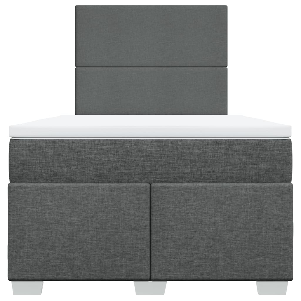 vidaXL Κρεβάτι Boxspring με Στρώμα Σκούρο Γκρι 120x200 εκ. Υφασμάτινο