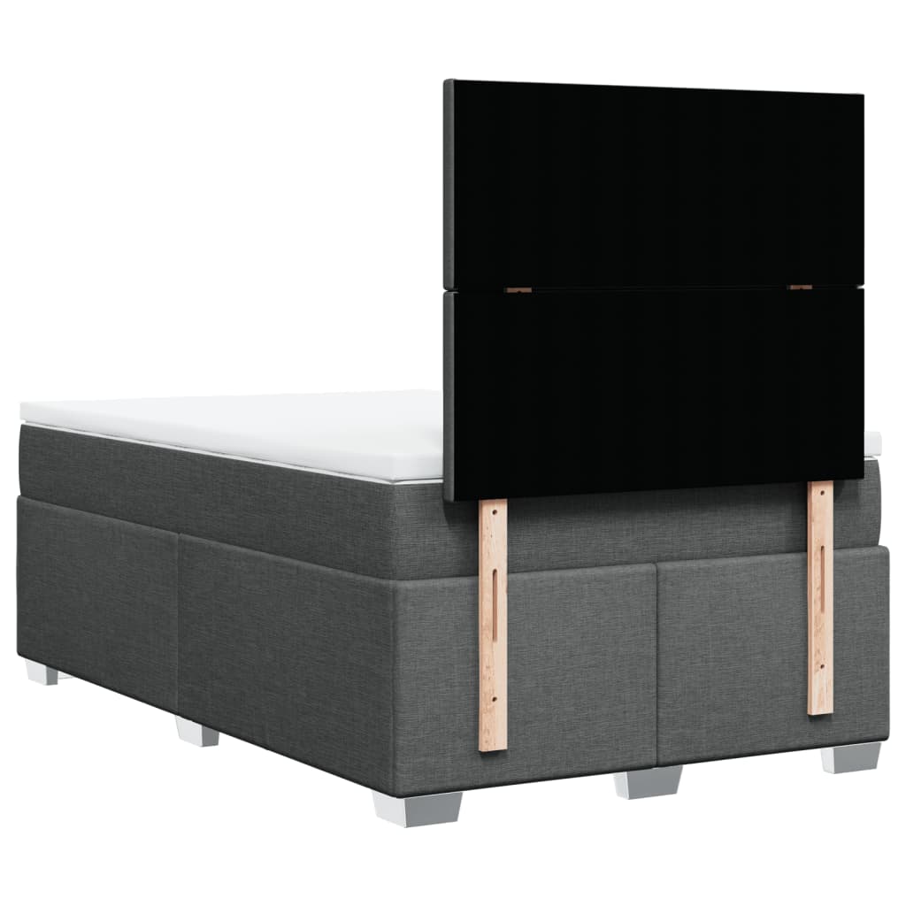 vidaXL Κρεβάτι Boxspring με Στρώμα Σκούρο Γκρι 120x200 εκ. Υφασμάτινο